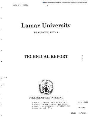 Full Download Evaluation of Actuator Energy Storage and Power Sources for Spacecraft Applications - National Aeronautics and Space Administration | PDF